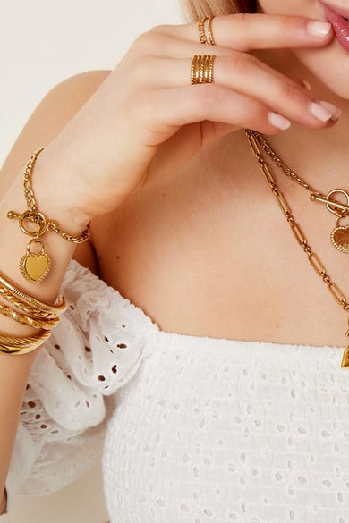 Pulsera Bangle Turned Color dorado Acero inoxidable One size h5 Imagen2